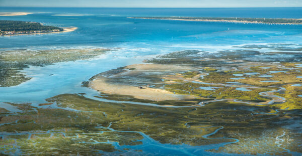 PHOTO ILE AUX OISEAU VU DU CIEL BASSIN D'ARCACHON KRYSTYNE RAMON