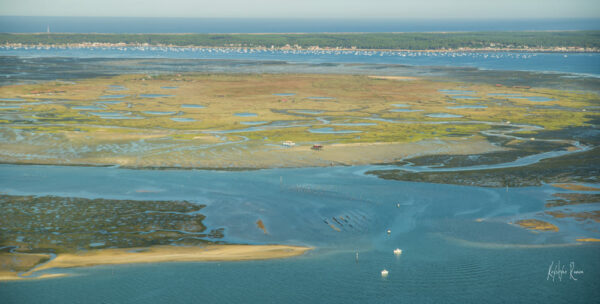 PHOTO DE LA POINTE DU CAP FERRET VUE DU CIEL BASSIN D'ARCACHON KRYSTYNE RAMON