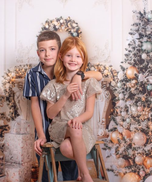 2 enfants photo de Noël, Krystyne Ramon, Home Studio photos